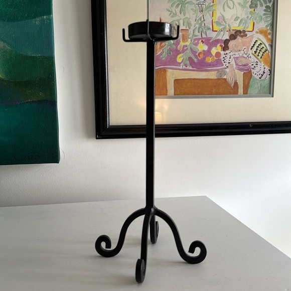 Black Metal Candle Stick Holder - Picture 5 of 7